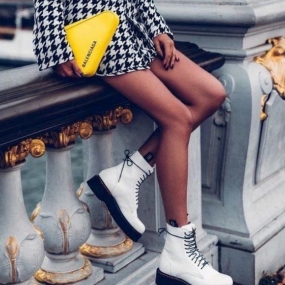 Sincerley Jules Harley white Combat Boot Laceup brand New size 9 - Picture 2 of 16